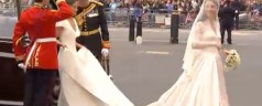 Kate Middleton wears a Sarah Burton designed wedding dress