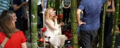 Cate Blanchett films her first SK-II commercial in a bamboo forest