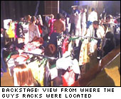 Backstage bustling with people